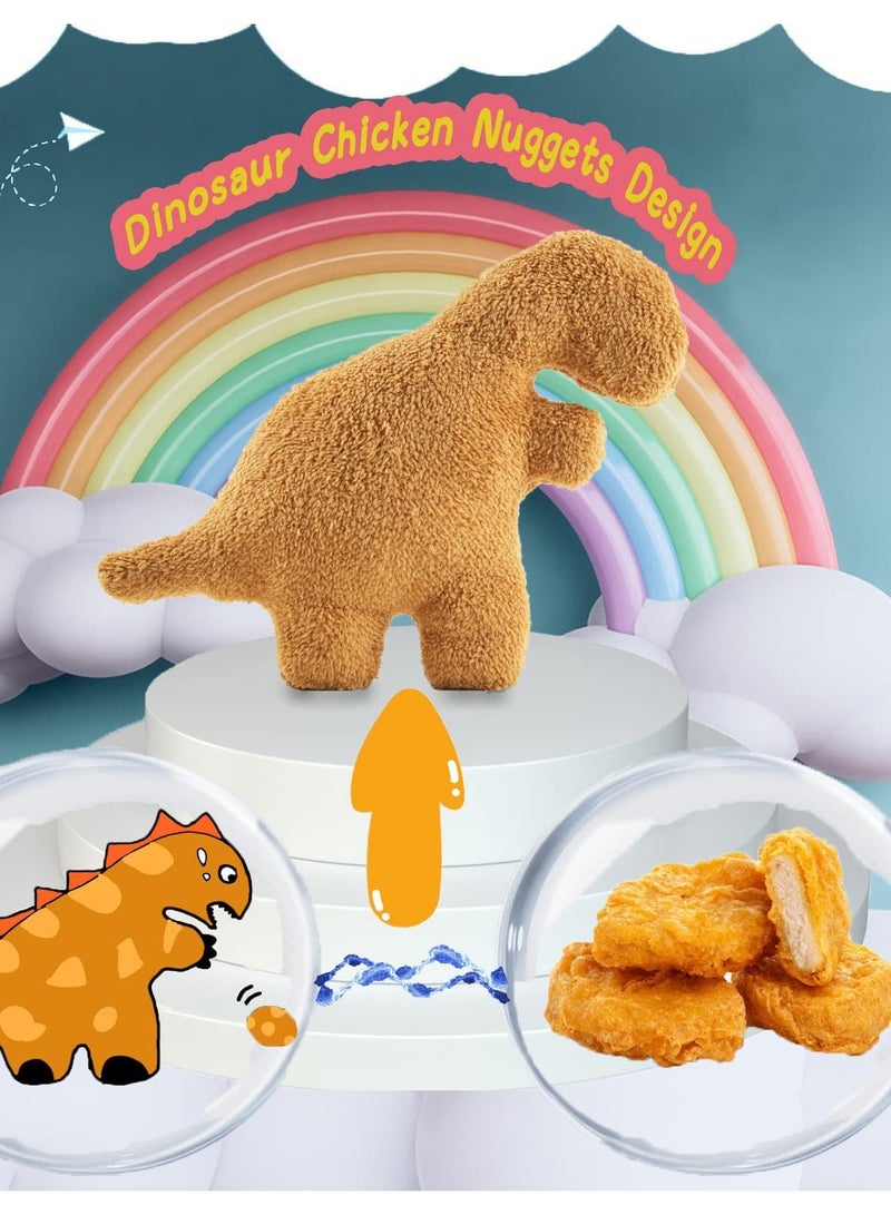 SOLARAE Dino Chicken Nugget Pillow, Hilarious Chicken Nugget Plush in Dinosaur Shape, Perfect Funny Gift for Kids, Boys, and Girls' Birthdays - Image 3