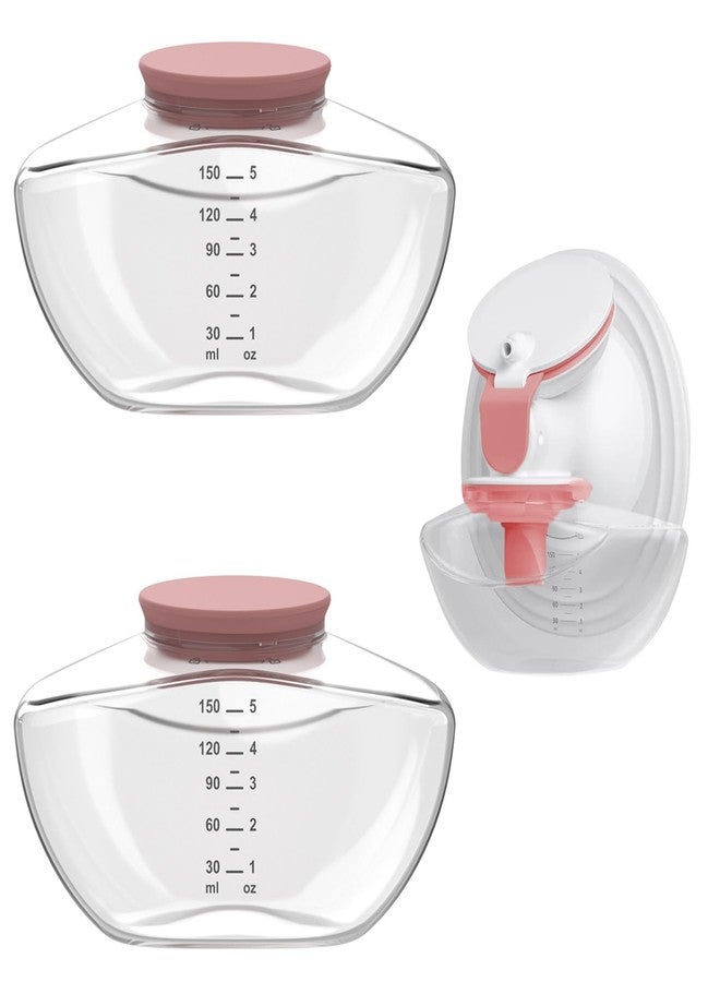 IVARONAL 2pcs Breastmilk Container Compatible with Upgraded Mobile Flow | Upgraded M9, M9 Breast Milk Storage Bottle with Silicone Lip, BPA Free, Leak-Proof, Not Original Parts, 2packs Red Collector - Image 1