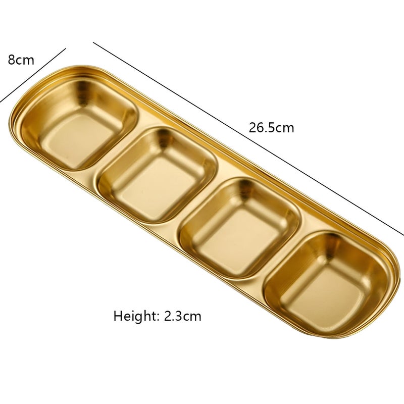 Serving - Improve your food storage with our Gold Rectangle Food Storage Dish, Designed to Preserve Taste and Freshness, Made of High Quality Stainless Steel for Durability.(2 Pack) - Image 2