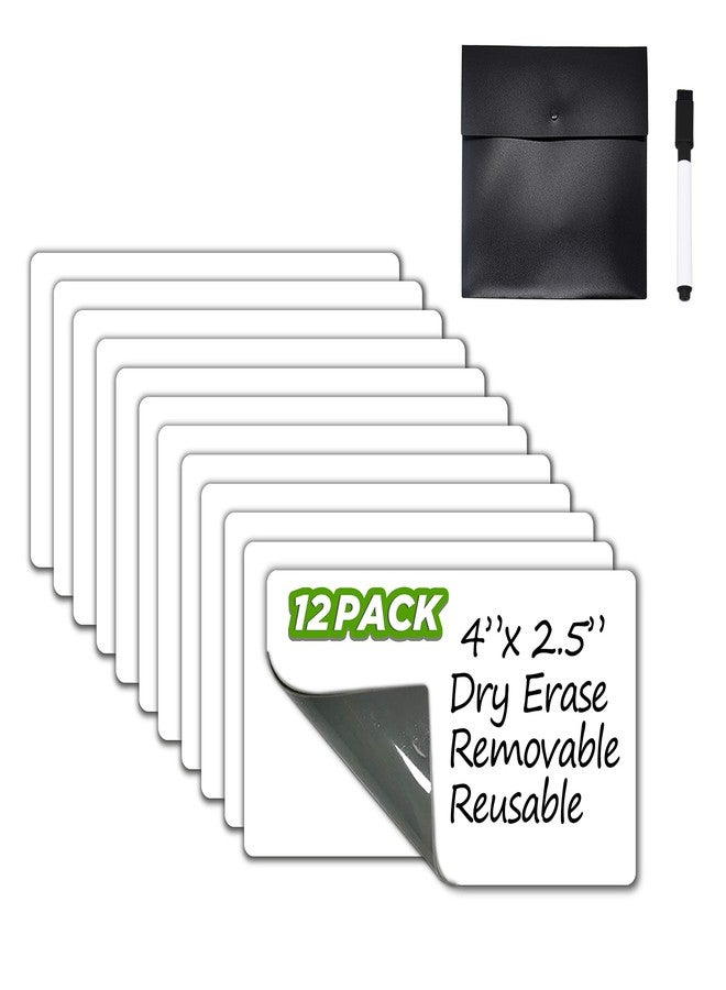 JJPRO Dry Erase Sticky Notes. Reusable Whiteboard Stickers 4"x2.5" 12 Pack. Suitable for All Smooth Surface. Great for Labels, Lists, Reminders and Decals. Washable, Removable - Image 1
