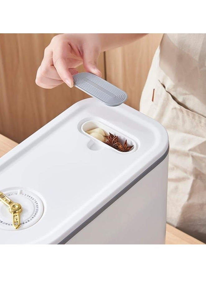 عربست موزع أرز 11 رطلاً، حاوية أرز مع غطاء أسطوانة قياس مقاومة للرطوبة للاستخدام المنزلي، موزع طعام للأرز والحبوب والبقوليات والذرة - Image 3