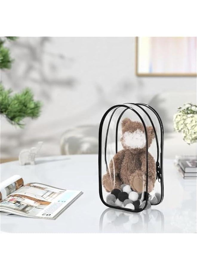 Arabest Clear Figure Display Bag for Labubu, Thickening Figures Storage Bag with Keychain, Medium Doll Hanging Blind Box, Portable Single Zipper Closure Dustproof Collectibles Case for Figures, Dolls  - Image 4