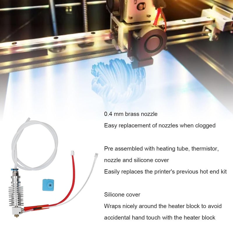 Assembled 3D Printer Hotend Kit With Silicone Sock And 0.4mm Nozzle - Image 5