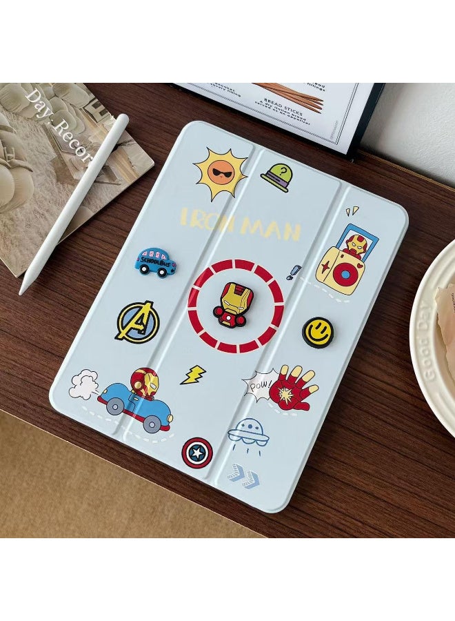 Cases Cartoon 3D Silicon Flip Cover For iPad 10th Generation 2022 A16-2025 10.9 Inch, iPad 10 Case Funda Case Model A2696,A2757,A2777 Cover with Pencil Holder For Kids