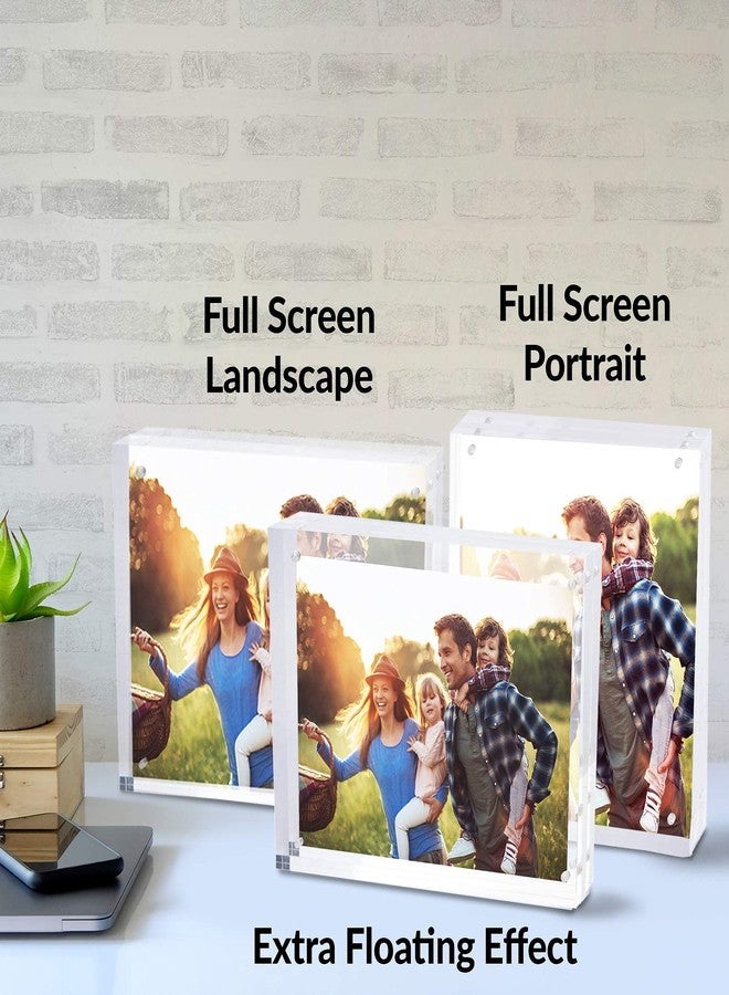 SimbaLux Magnetic Acrylic Picture Photo Frame 8x10 inches 24mm Thick with UV Protection (1 Pack) Clear Glass Like, Double Sided Frameless Desktop Floating Display, Free Standing, 20% Thicker than Most - Image 3