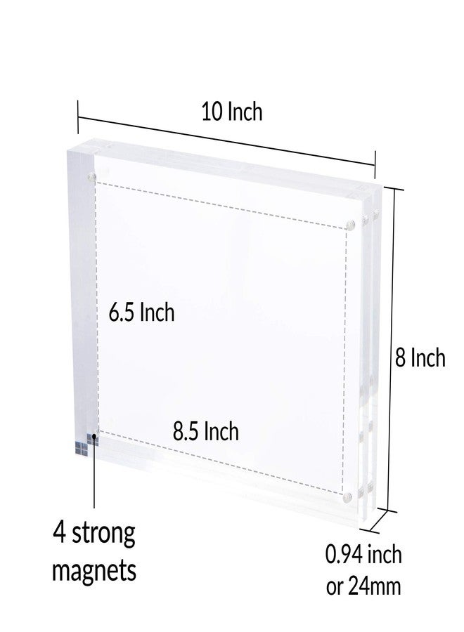 SimbaLux Magnetic Acrylic Picture Photo Frame 8x10 inches 24mm Thick with UV Protection (1 Pack) Clear Glass Like, Double Sided Frameless Desktop Floating Display, Free Standing, 20% Thicker than Most - Image 5