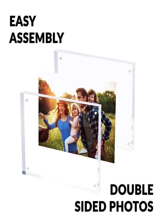 SimbaLux Magnetic Acrylic Picture Photo Frame 8x10 inches 24mm Thick with UV Protection (1 Pack) Clear Glass Like, Double Sided Frameless Desktop Floating Display, Free Standing, 20% Thicker than Most - Image 4