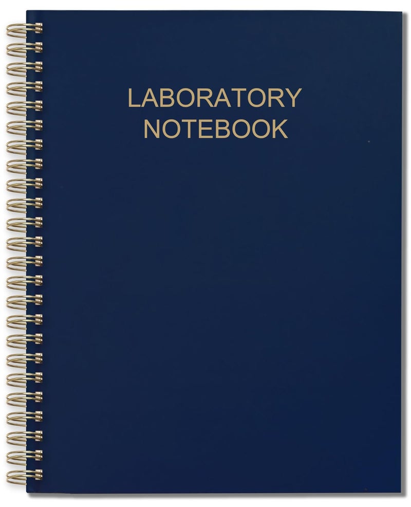 Tuun Fuplan Lab Notebook/Laboratory Notebook - (.25" Grid Format), Laboratory Notebook Quad Ruled Science Lab Book for Chemistry, Physics, 8" x 10", Spiral Bound, Flexible Cover, Blue - Image 1
