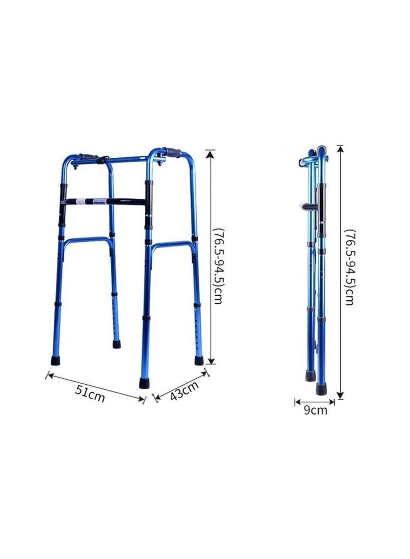 Generic Colorful Folding Walker Aluminum Alloy Material Walking Frame for Elderly Non slip Sturdy Handle  - Image 4