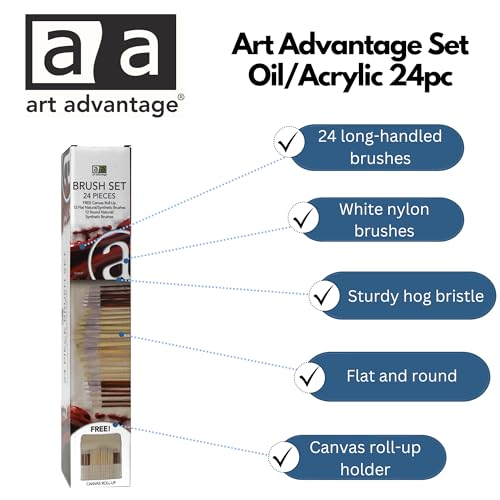 Art Advantage Brush Set t Oil/Acrylic 24pc - Image 2