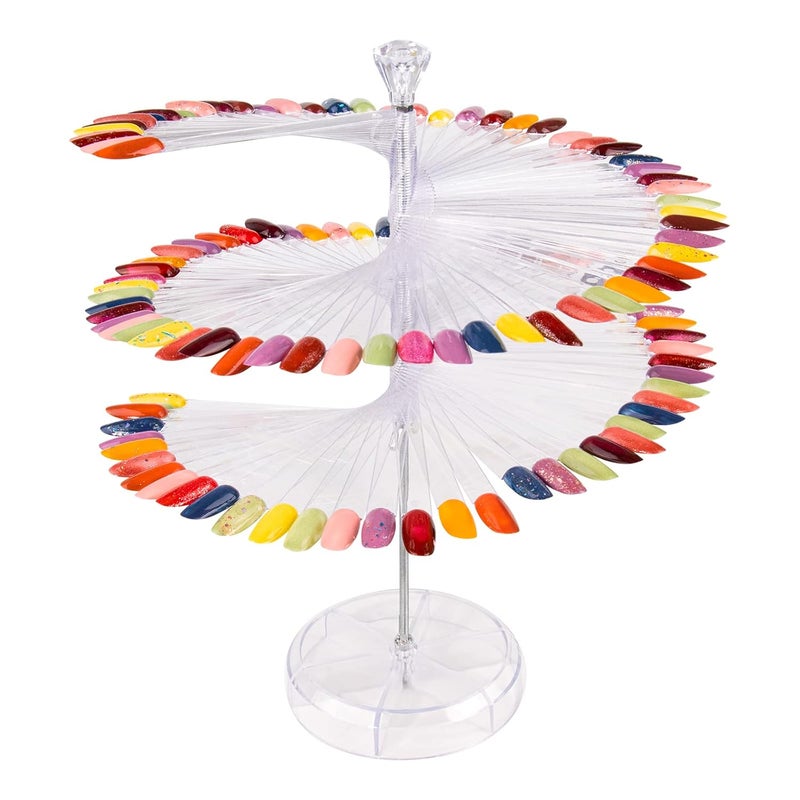 Subay Nail Swatch Sticks, 120Pcs Clear Color Swatches Display for Gel Polish, Spiral Sample Practice Sticks, Transparent Acrylic False Tips, Art Tools Accessories for Manicure - Image 1