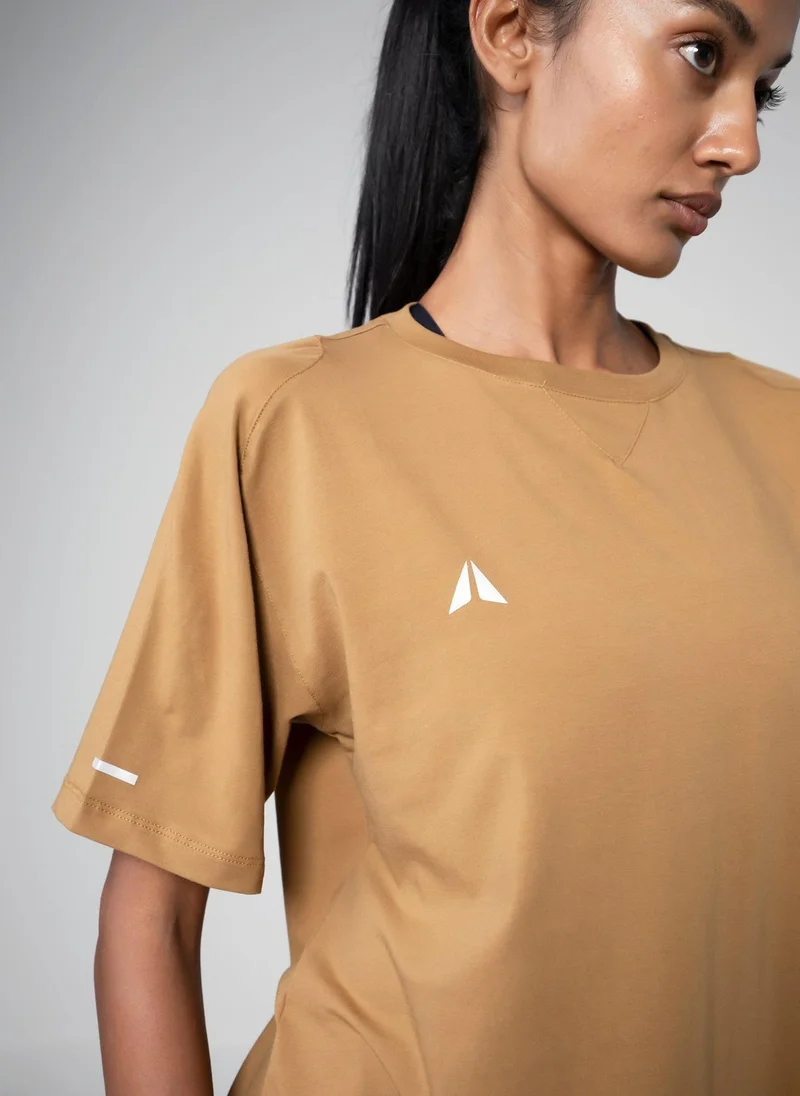 Aora  Women’s Zenja Loose Fit Shirt – Lightweight Flowy Cotton Top for Yoga, Layering & Everyday Comfort (Caramel) for Women | Best Price UAE