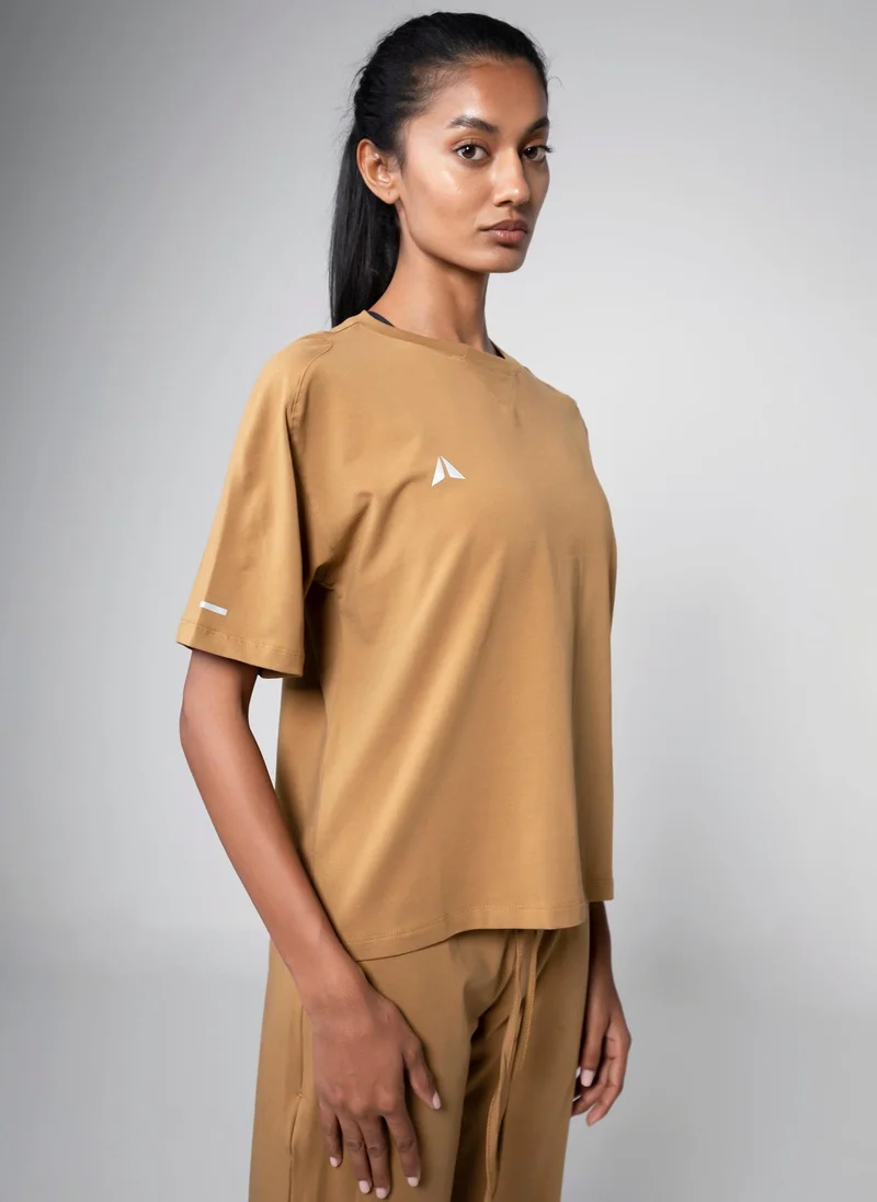 Aora  Women’s Zenja Loose Fit Shirt – Lightweight Flowy Cotton Top for Yoga, Layering & Everyday Comfort (Caramel) for Women | Best Price UAE