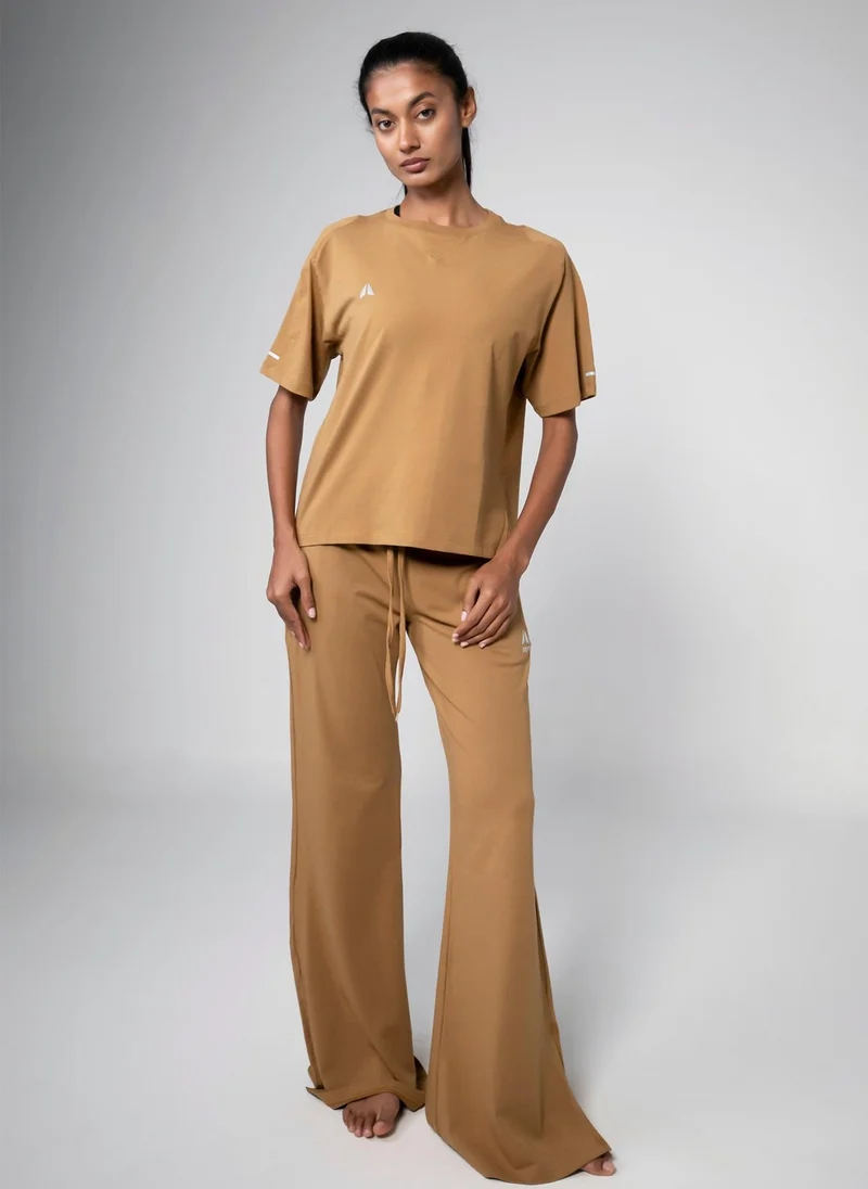 Aora  Women’s Zenja Loose Fit Shirt – Lightweight Flowy Cotton Top for Yoga, Layering & Everyday Comfort (Caramel) for Women | Best Price UAE