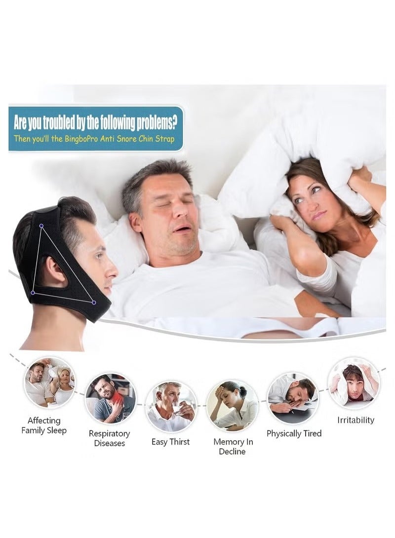 Bukela Anti Snore Chin Strap for Men and Women Double Adjustable Snore Stopper Chin Strap for CPAP Users Effective Aid Snoring Solution Stop Snoring Device for Sleeping Anti Dry Mouth Breather  - Image 2