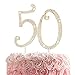 HOKPA 50th Rhinestones Cake Topper Gold 50th Birthday Cake Decoration Wedding Anniversary Party Decor Ideal Perfect Keepsake - Image 4