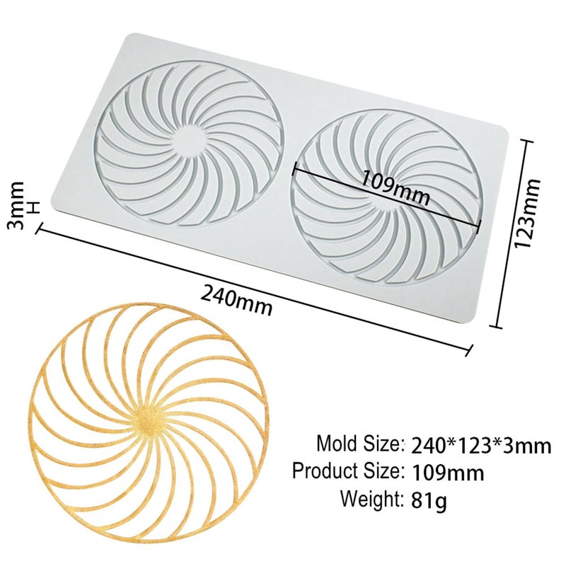 TUKE Love Silicone Lace Mold  Cake Mat  Fondant Impression Mats  Heart Pattern Lace Mat for Cake Decorating Valentine's Day (L_Spiral Round) - Image 2