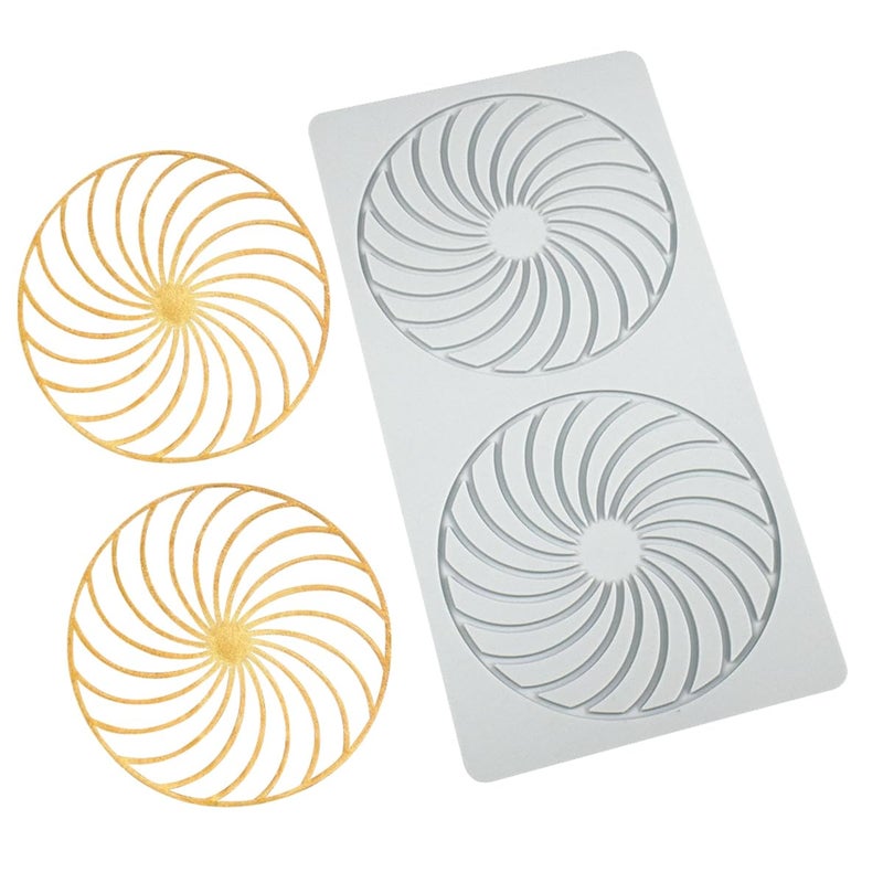 TUKE Love Silicone Lace Mold  Cake Mat  Fondant Impression Mats  Heart Pattern Lace Mat for Cake Decorating Valentine's Day (L_Spiral Round) - Image 4