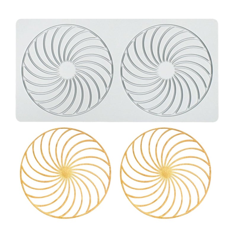 TUKE Love Silicone Lace Mold  Cake Mat  Fondant Impression Mats  Heart Pattern Lace Mat for Cake Decorating Valentine's Day (L_Spiral Round) - Image 1