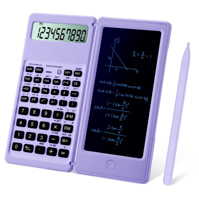 IPepul Scientific Calculators for Students, 10-Digit Large Screen, Math Calculator with Notepad, Classroom Must Haves for Middle High School Supplies & College(Purple) - Image 1