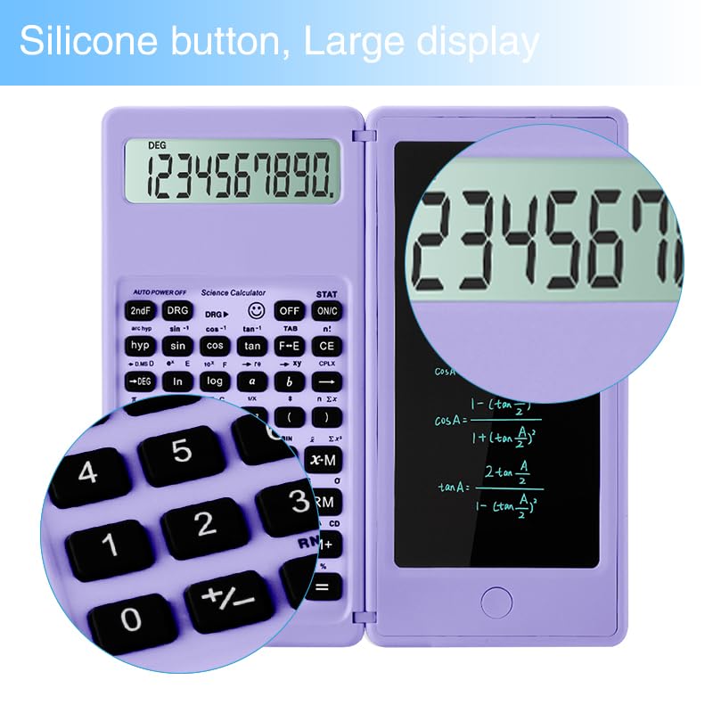 IPepul Scientific Calculators for Students, 10-Digit Large Screen, Math Calculator with Notepad, Classroom Must Haves for Middle High School Supplies & College(Purple) - Image 4