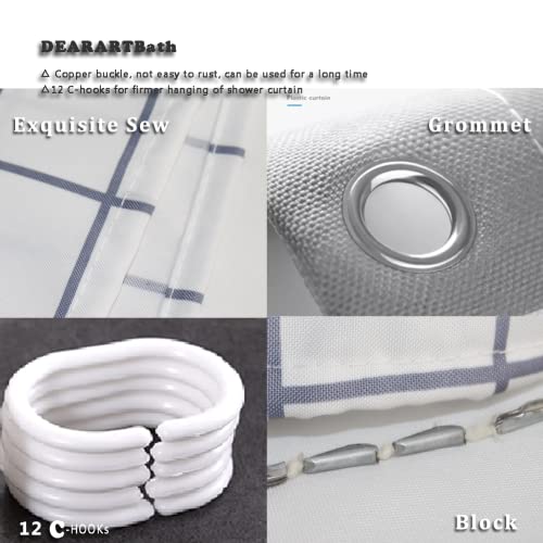 DEARARTBath Panda White Shower Curtain Liner for Bathroom, 72''*72''inch Fabric Shower Curtains Set with Grommet and Hooks, 100% Waterproof Machine Washable - Image 5