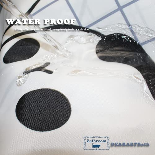 DEARARTBath Panda White Shower Curtain Liner for Bathroom, 72''*72''inch Fabric Shower Curtains Set with Grommet and Hooks, 100% Waterproof Machine Washable - Image 3