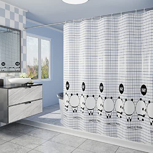 DEARARTBath Panda White Shower Curtain Liner for Bathroom, 72''*72''inch Fabric Shower Curtains Set with Grommet and Hooks, 100% Waterproof Machine Washable - Image 1