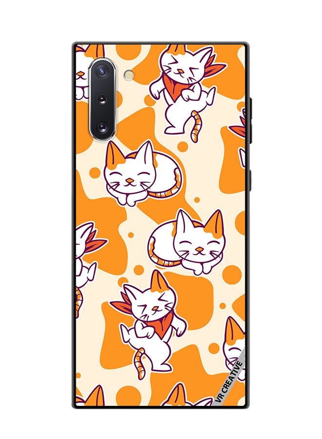 VR CREATIVE Protective Case Cover For Samsung Galaxy Note10 5G Chilling Cat Pattern Design Multicolour - Image 1