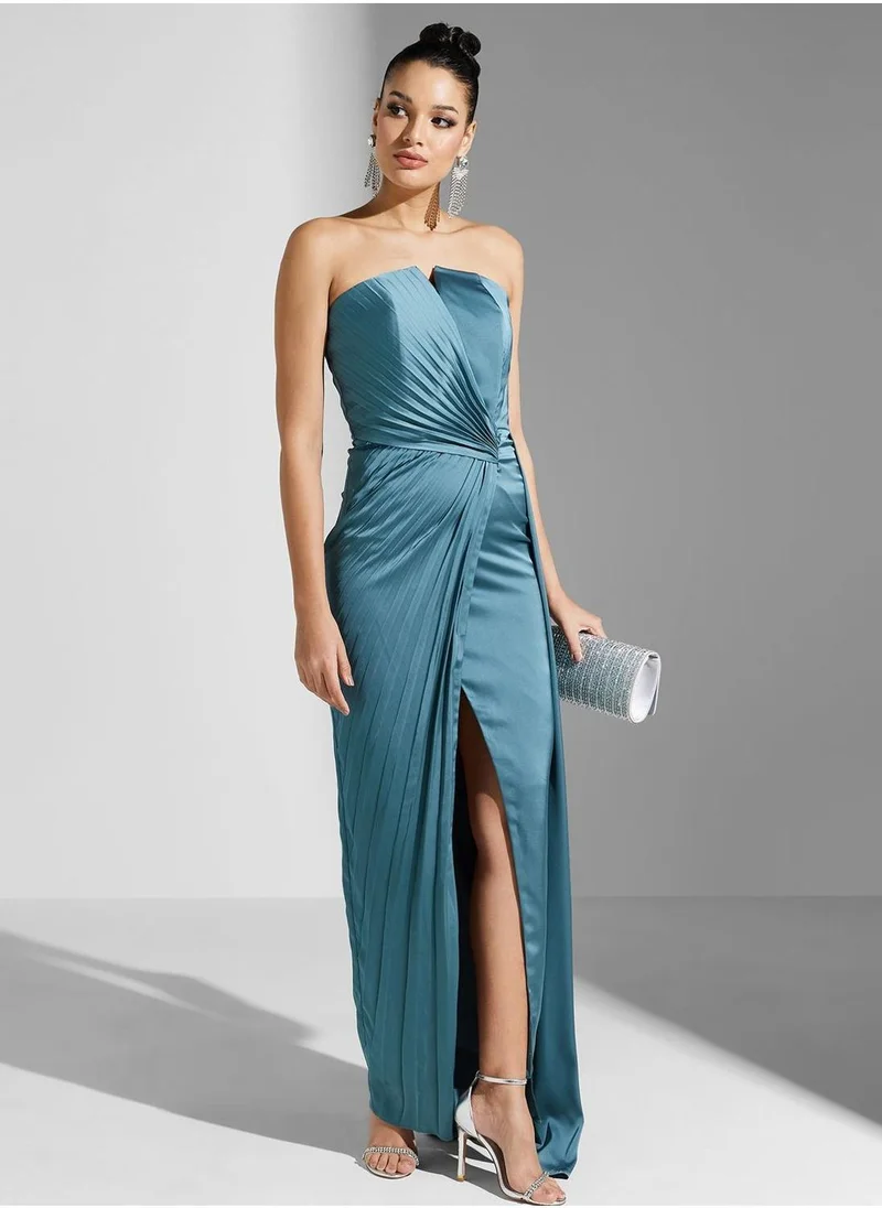 اكاديا فاشن Bardot Plisse Wrap Dress