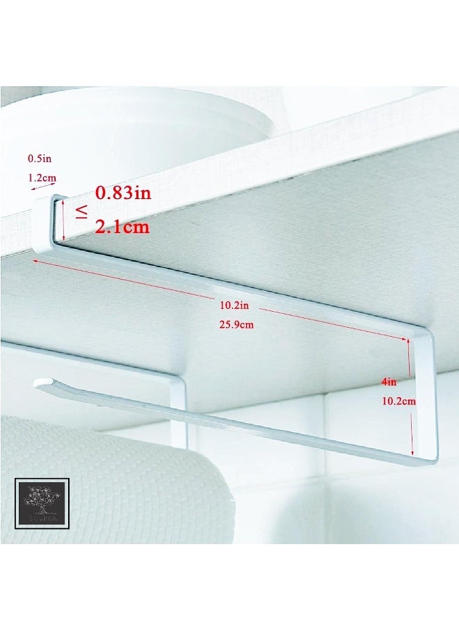 sulfar Home Paper Towel Holder Towel Rack Towel Bar Hooks for Kitchen, Paper Roll Holder (Pack of 1) White  - Image 3