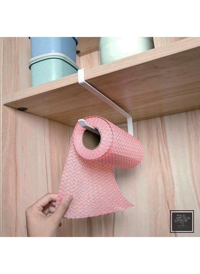 sulfar Home Paper Towel Holder Towel Rack Towel Bar Hooks for Kitchen, Paper Roll Holder (Pack of 1) White  - Image 4