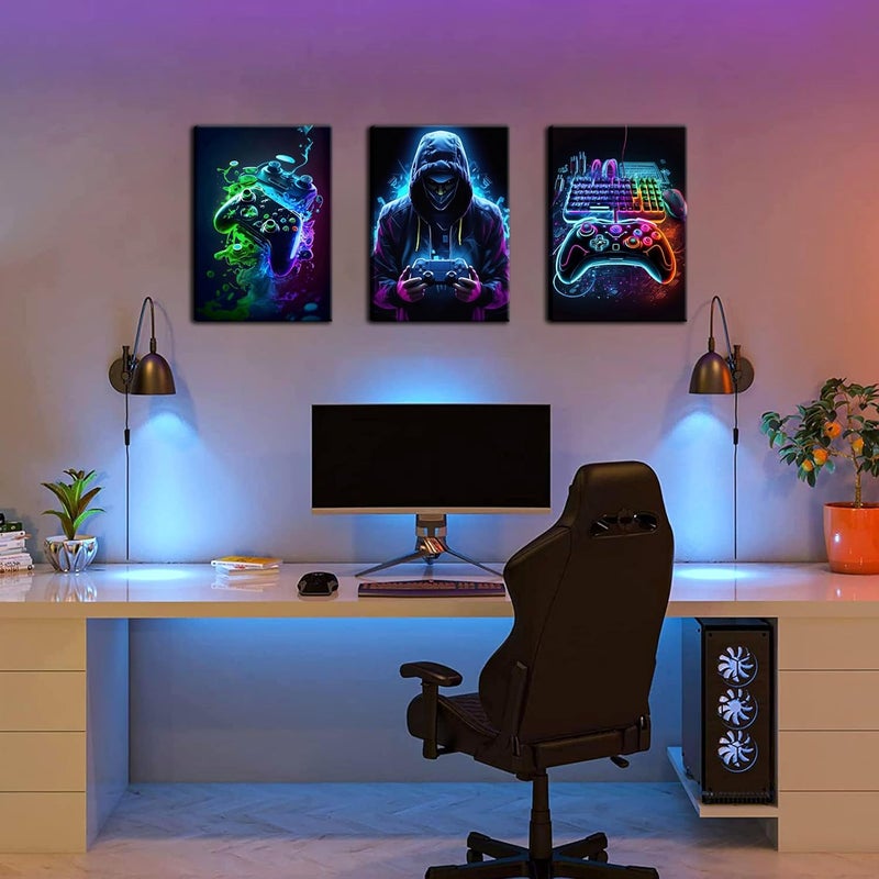 BGFCE Cool Gaming Canvas Wall Art Set of 3 - Image 2
