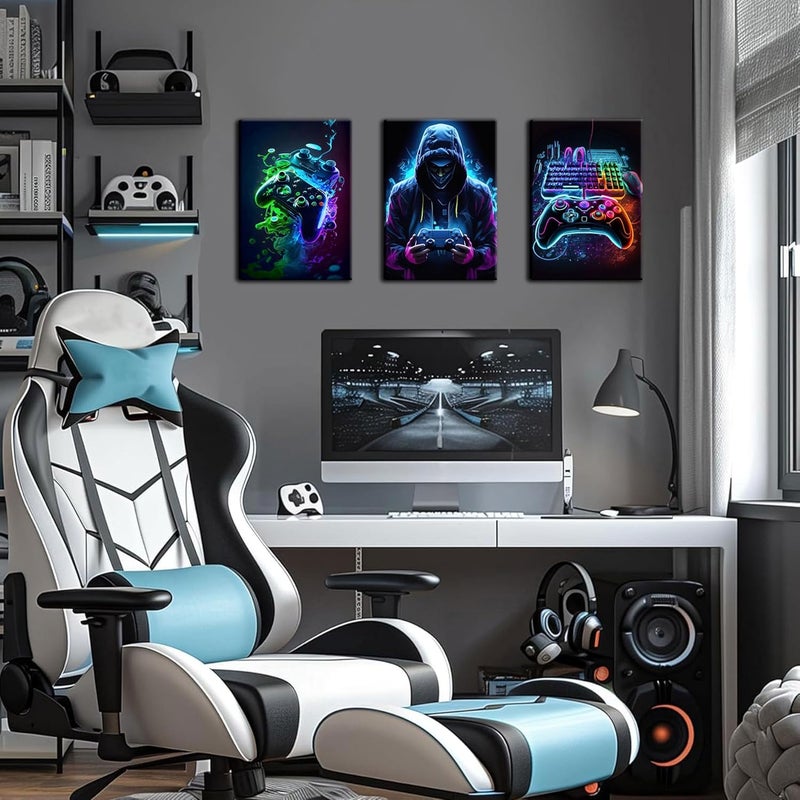 BGFCE Cool Gaming Canvas Wall Art Set of 3 - Image 4