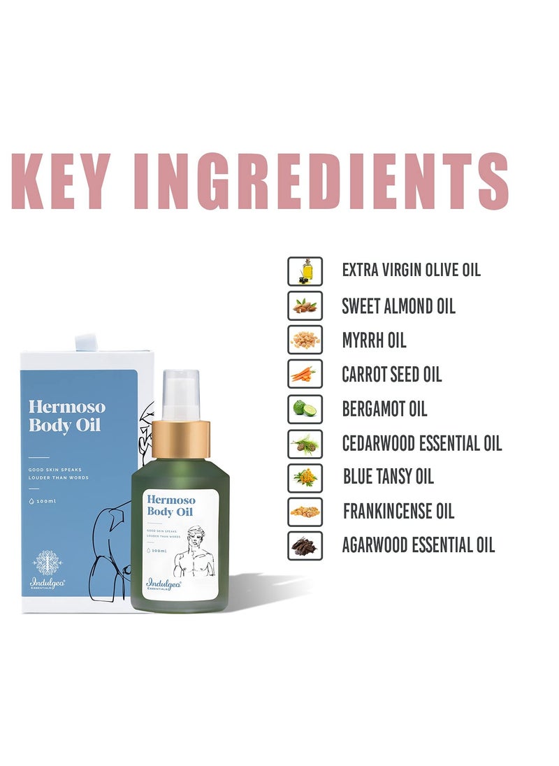Indulgeo ESSENTIALS INDULGEO ESSENTIALS Hermoso Body Oil 100Ml With Oud Oil Lightweight Formula  - Image 3
