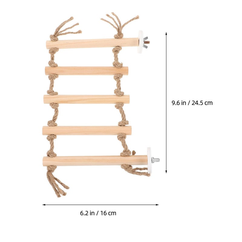 Wooden Parrot Ladder Bird Climbing Step With Hanging Bridge For Training Cage - Image 3