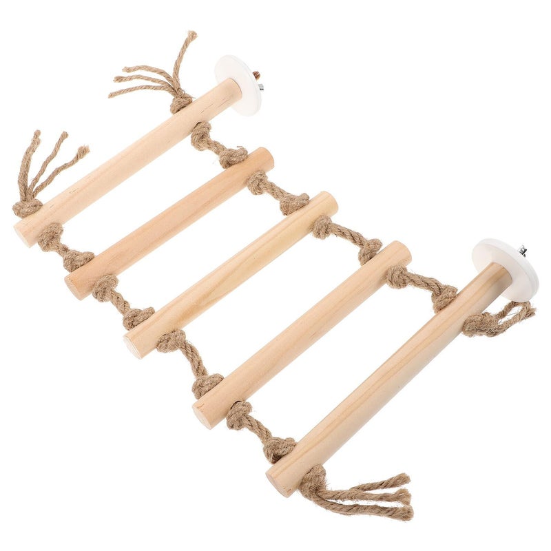 Wooden Parrot Ladder Bird Climbing Step With Hanging Bridge For Training Cage - Image 2