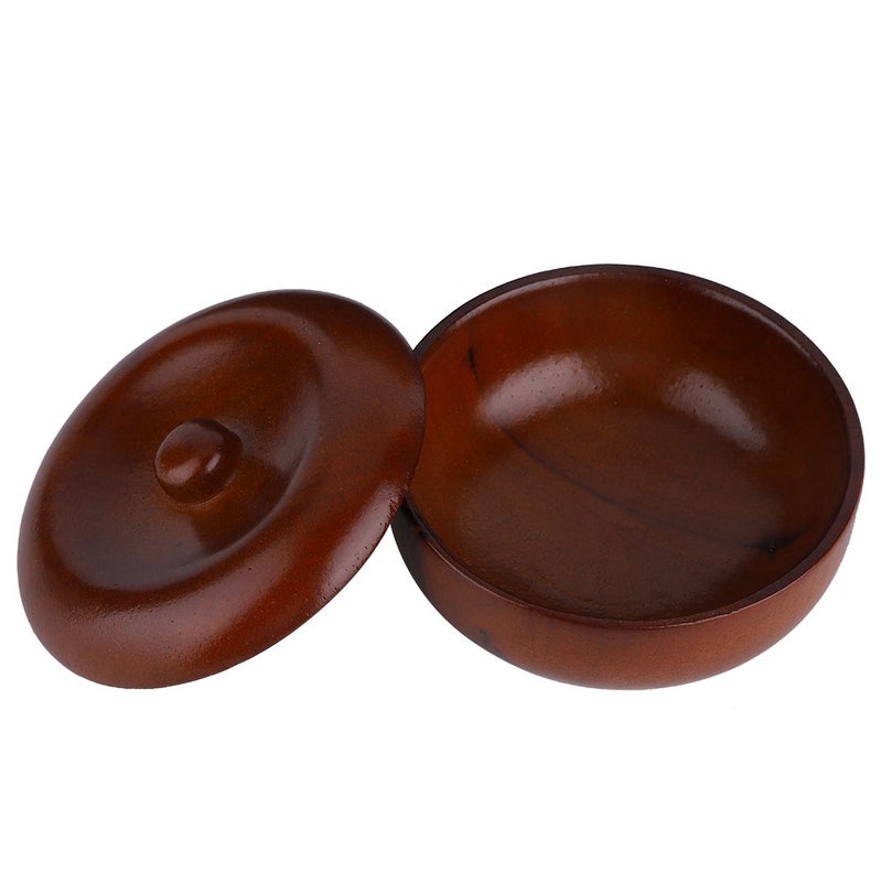 Rubber Wood Shaving Soap Cream Bowl Men Foaming Shaving Bowl with Cover - Image 1