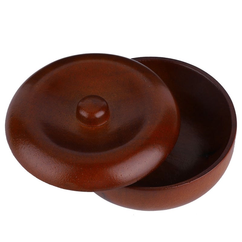 Rubber Wood Shaving Soap Cream Bowl Men Foaming Shaving Bowl with Cover - Image 2