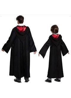 GGEROU Harry Potter Robe Costume Cosplay Set,Hogwarts Wizarding World Costume Robes for Kids & Adults,Dress Up Accessory Include with Striped Tie,Glasses Frame,Wizard Hat,Magic Wand,Pendant  - Image 3