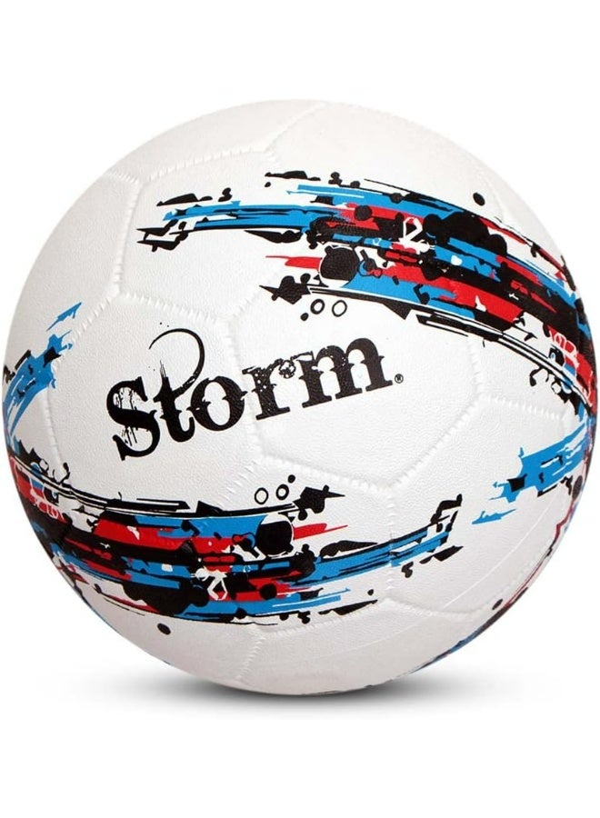 نيفيا عاصفة كرة القدم | مصبوب بالمطاط | الحجم - 5 | مناسبة للأرضيات الصلبة بدون العشب | كرة التدريب | كرة القدم | للجنسين - Image 3