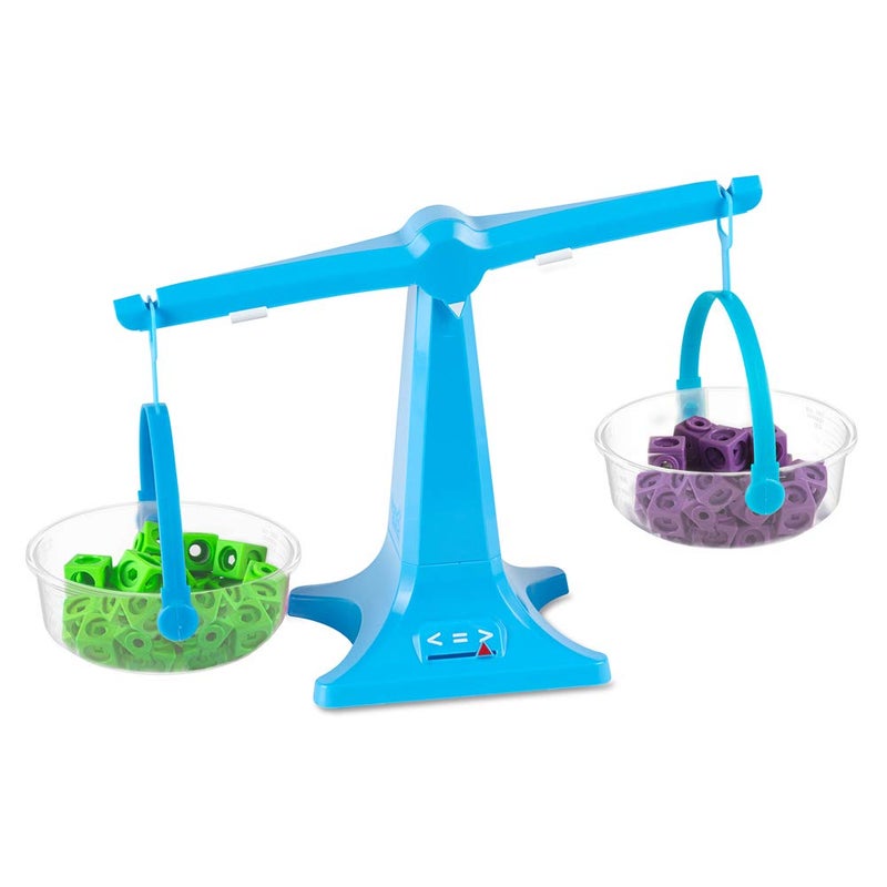 hand2mind hand2mind Blue Nestable Pan Balance Clear Double Balance Scale for Kids Weight Scale for Liquids and Solids Easy to Assemble Space Saving Storage Base Balance Scale for Classroom Set of 1 - Image 4