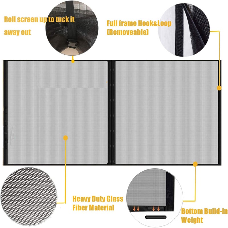 LIAMST Garage Door Screen for 1 Car Garage Doors 8x7FT- Reinforced Fiberglass Door Screen,Stronger High Energy Magnets ， Magnetic Screen Door - Image 3
