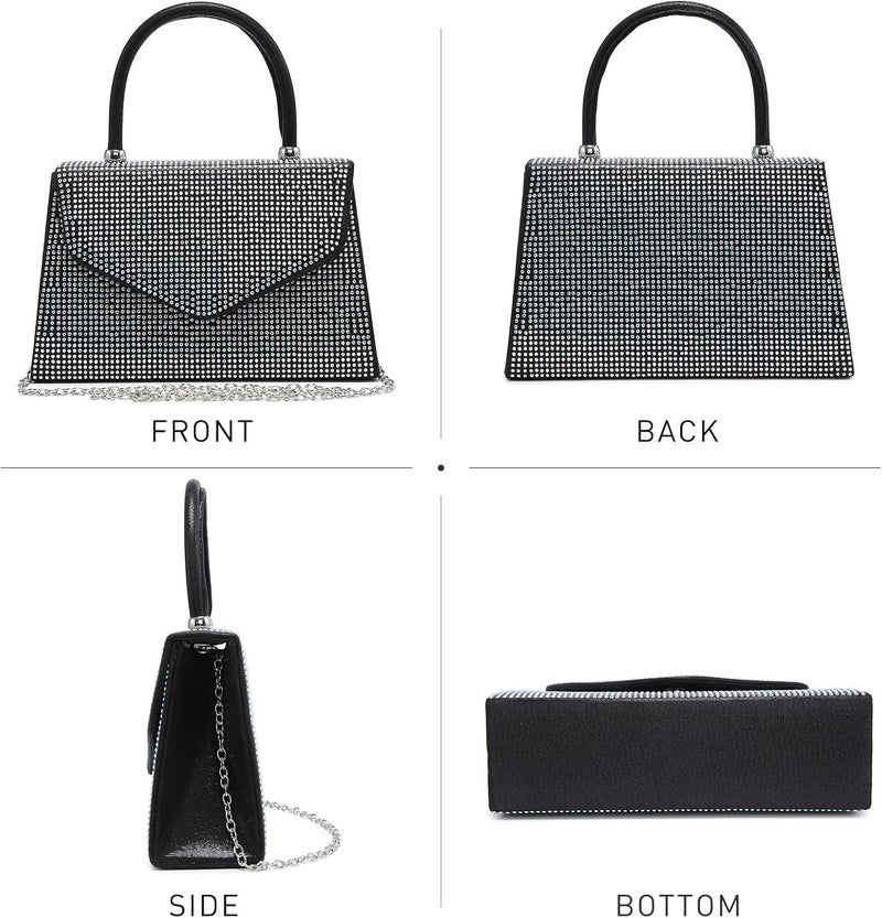 DASEIN Women's Evening Bag Party Clutches Wedding Purses Cocktail Prom Handbags with Frosted Glittering - Image 3