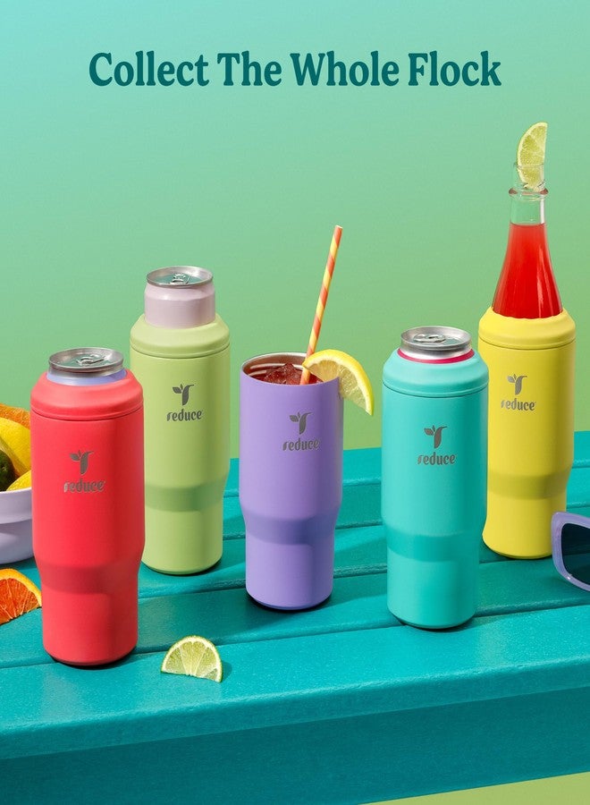 Reduce 4-in-1 Drink Cooler - Versatile Can & Bottle Holder with Vacuum Insulation - Keeps Drinks Cold Up to 4 Hours - Includes Bottle Opener - Fits Cupholders & Dishwasher Safe - 14oz - Ocean Breeze - Image 5