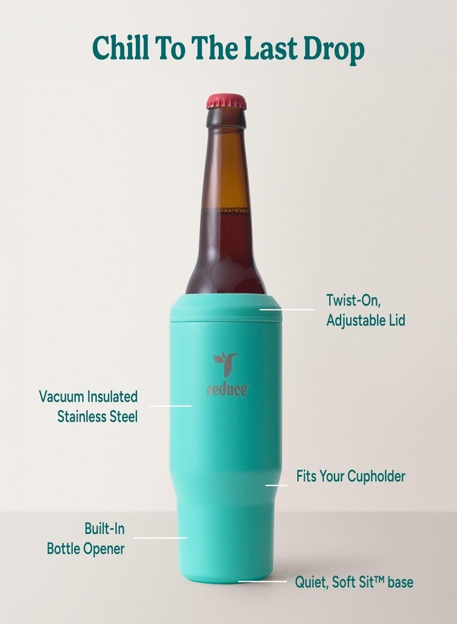 Reduce 4-in-1 Drink Cooler - Versatile Can & Bottle Holder with Vacuum Insulation - Keeps Drinks Cold Up to 4 Hours - Includes Bottle Opener - Fits Cupholders & Dishwasher Safe - 14oz - Ocean Breeze - Image 3
