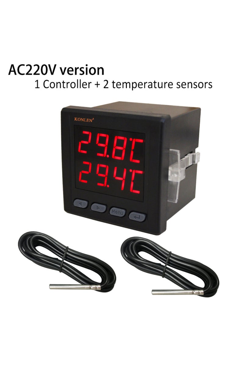 erorex Powered by AC220V WIFI Dual Temperature Sensor Controller Tuya Thermometer Thermostat with 2 Externa