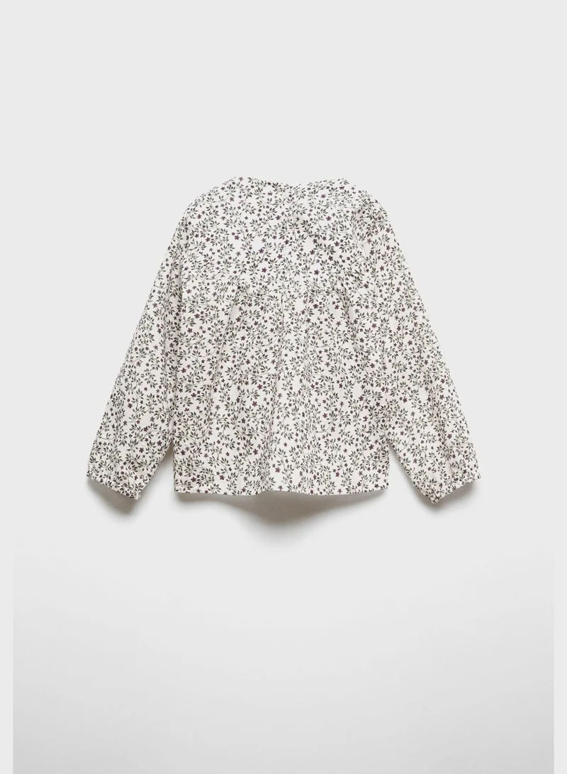 MANGO Kids Floral Print Top