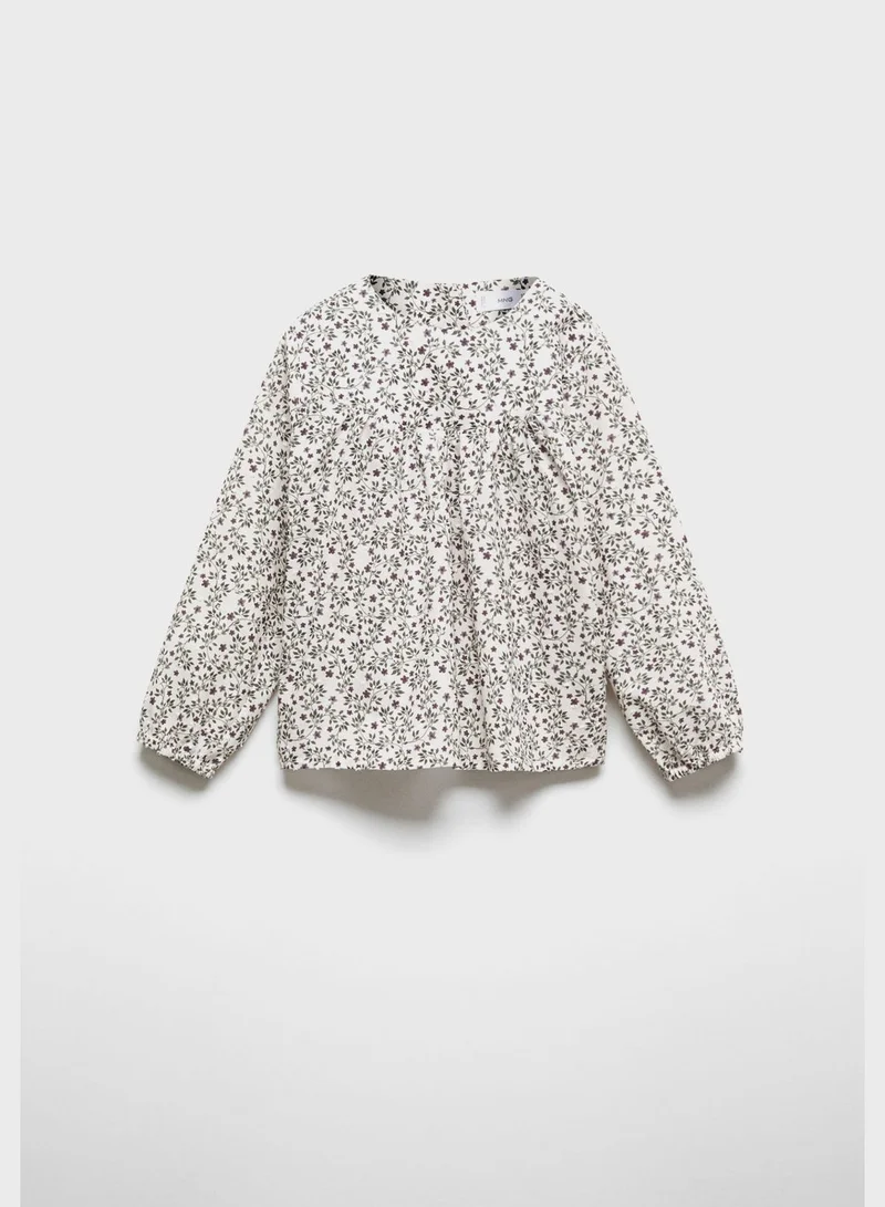 MANGO Kids Floral Print Top