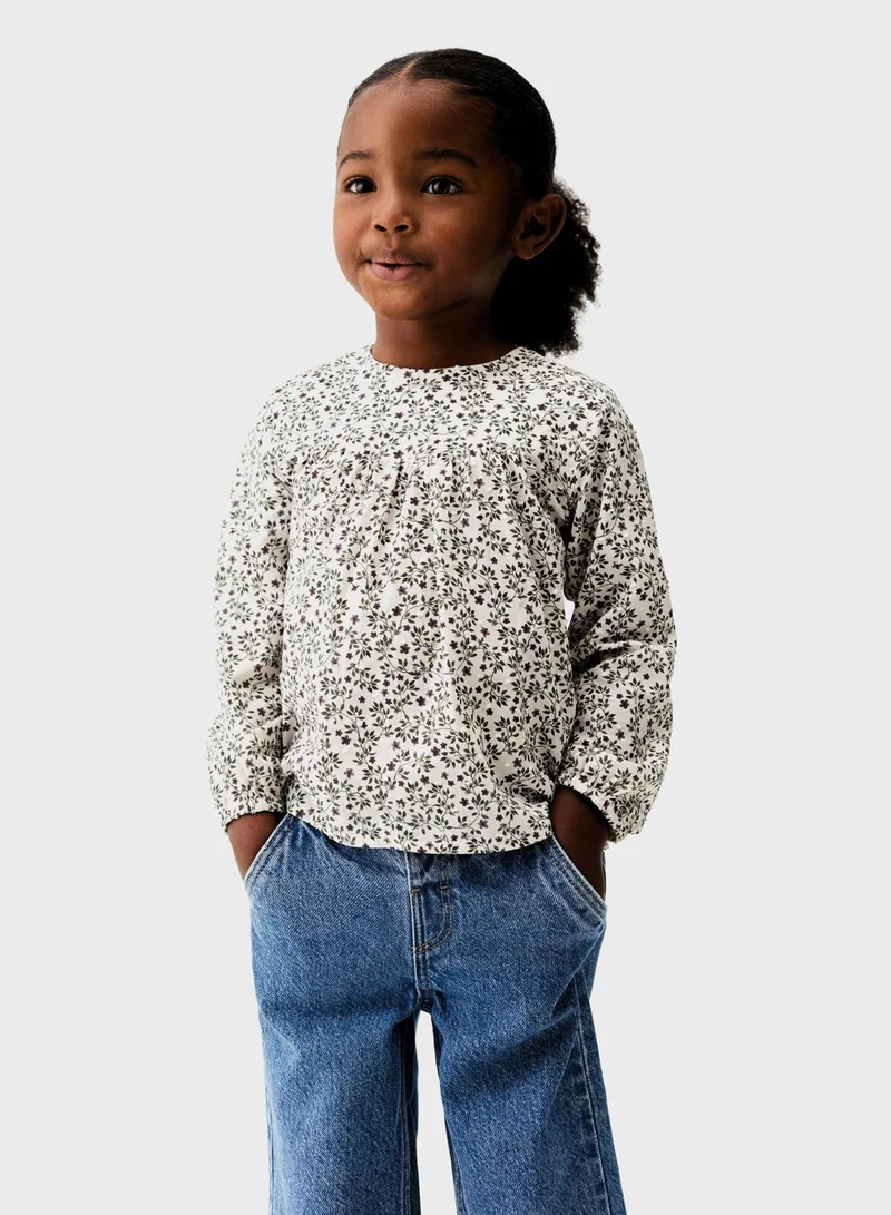 MANGO Kids Floral Print Top